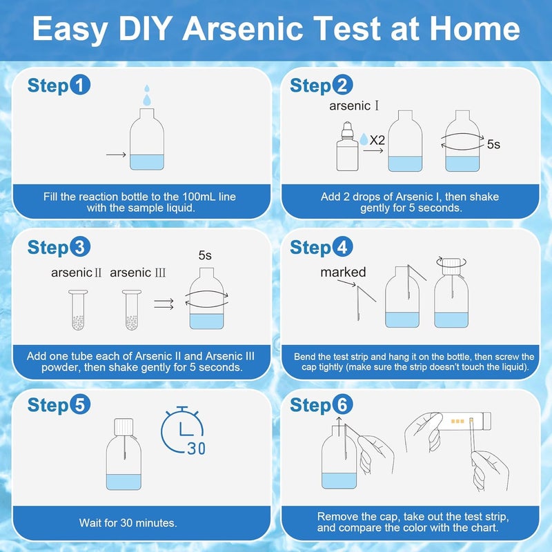 SaySummer Arsenic Water Test Kit: 5 Counts Arsenic Test Kit for Water 0-500 ppb/0-0.5 ppm for Drinking Water Well Home Camping Water and More - Image 5